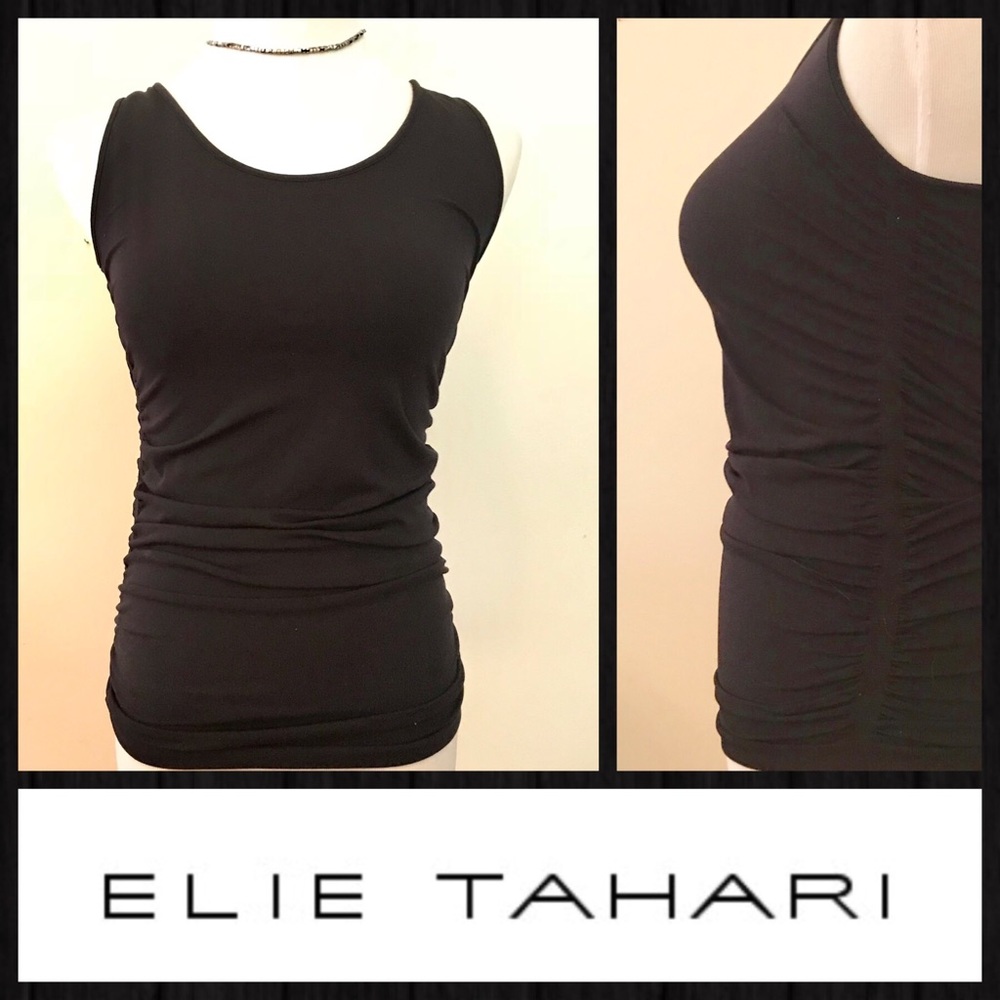Elie Tahari Black Rouge Sleeveless Top
